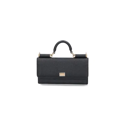 Dolce & Gabbana Foldover Top Clutch Bag In Black