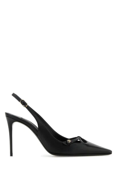 Dolce & Gabbana Black Leather Pumps In Nero