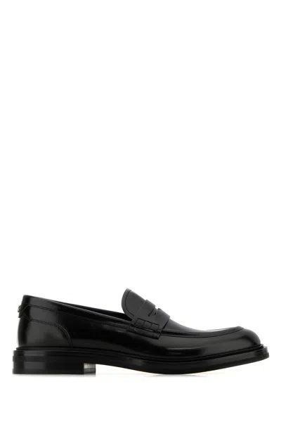 DOLCE & GABBANA DOLCE & GABBANA BLACK LEATHER ALTAVILLA LOAFERS