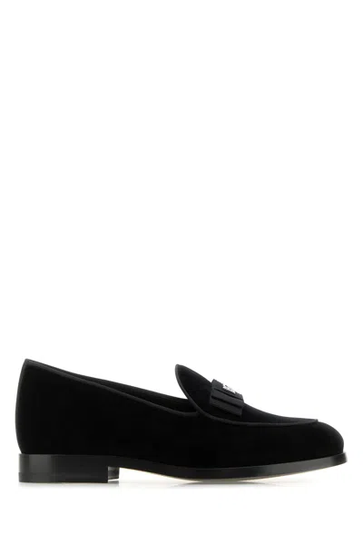 DOLCE & GABBANA MOCASSINI VIVALDI IN VELLUTO NERO UOMO