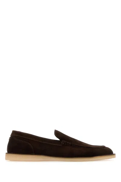 DOLCE & GABBANA DOLCE & GABBANA CHOCOLATE SUEDE NEW FLORIO LOAFERS