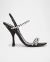 Dolce & Gabbana Formale Embellished Satin Sandals In Black