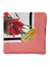 Dolce & Gabbana Multicolor Square Scarf With All-over Floral Print In Silk Woman