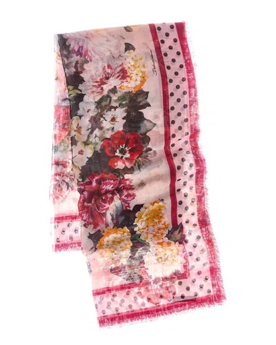 Dolce & Gabbana Foulard Print Silk Scarf In Purple