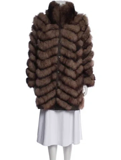 Pre-owned Dolce & Gabbana Fox Fur Coat In Brown