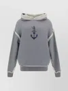 Dolce & Gabbana Logo-print Contrasting-trim Hoodie In Gray