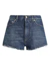 Dolce & Gabbana Frayed Denim Shorts In Blue