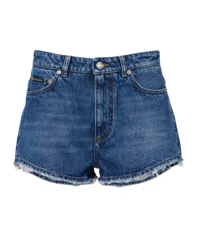 Dolce & Gabbana Denim Shorts With Belt Loops In Blue