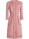 Dolce & Gabbana Frayed-edge Midi Dress In Pink