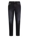 Dolce & Gabbana Frayed-hem Jeans In Black