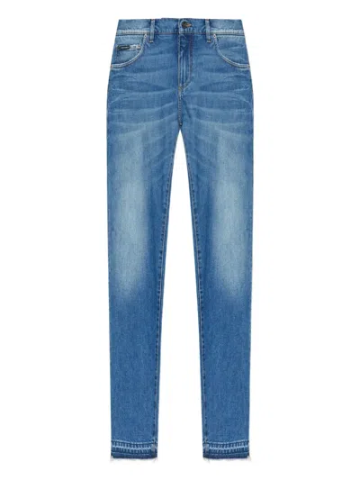 DOLCE & GABBANA FRAYED-HEM JEANS