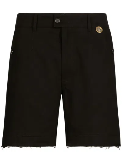 Dolce & Gabbana Stylish Stretch Cotton Pants With Branded Tag For Men In Black