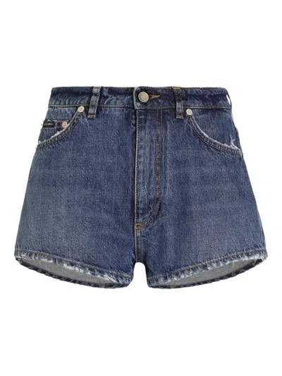 Dolce & Gabbana Ausgefranste Shorts In Blue