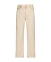 Dolce & Gabbana Frayed-trim Loose-fit Jeans In Nude