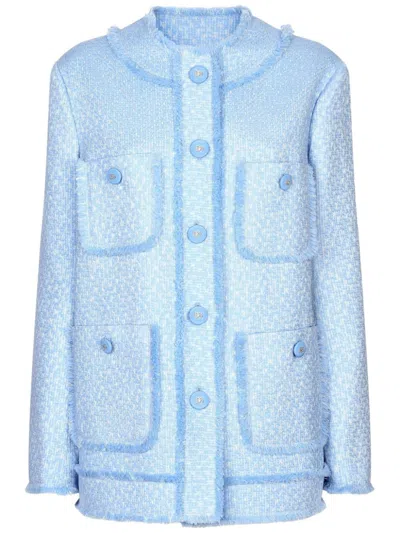 DOLCE & GABBANA FRAYED TWEED JACKET