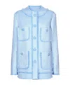 Dolce & Gabbana Light Blue Single-breasted Jacket With Logo Detail On Buttons In Cotton Blend Woman In Blue