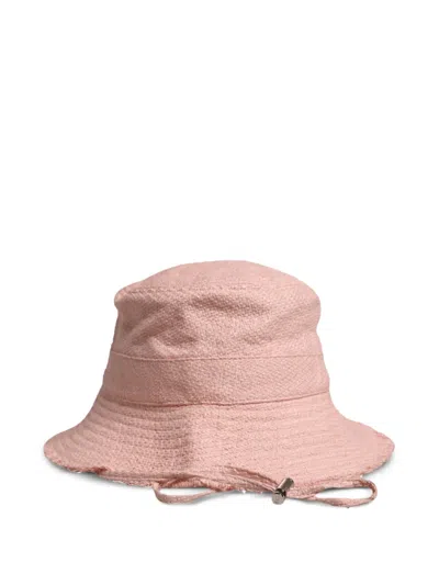 Dolce & Gabbana Cotton Wide Brim Bucket Hat Design In Pink
