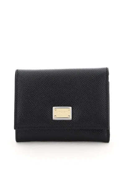 Dolce & Gabbana French Flap Wallet In Nero