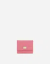 Dolce & Gabbana Calfskin Wallet With Branded Plate In Pink