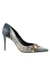 Dolce & Gabbana Dolce&gabbana Charm Embellished Pointed Toe Pump In Denim
