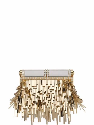 Dolce & Gabbana Fringe Effect Clutch Bag In Gold