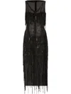 Dolce & Gabbana Fringed Midi Dress In Black