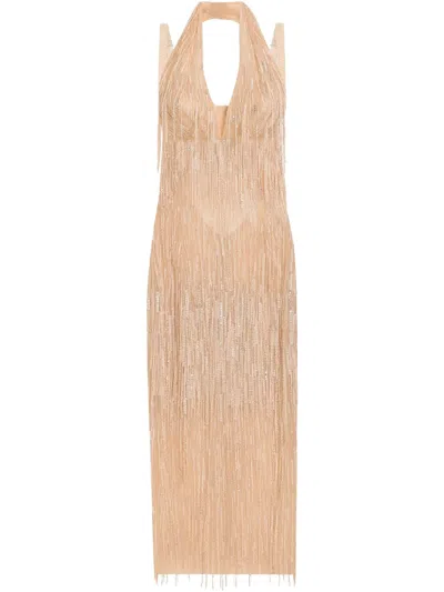 DOLCE & GABBANA FRINGED MIDI DRESS