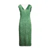 Dolce & Gabbana Fringed Tulle Midi Dress In Green