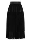 Dolce & Gabbana Fringed Organza Skirt In Black