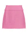 Dolce & Gabbana Frayed Wool-blend Tweed Mini Skirt In Pink