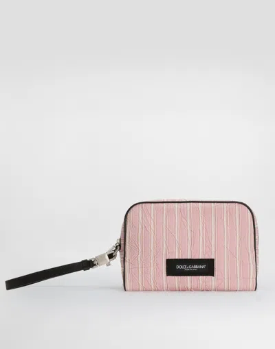 Dolce & Gabbana Froissé Fabric Handbag In Pink