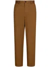 Dolce & Gabbana Front-fastening Straight-leg Trousers In Brown