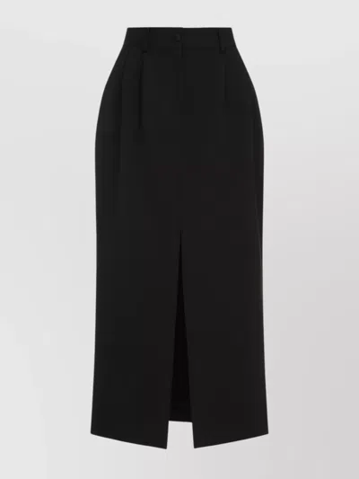 Dolce & Gabbana Dolce&gabbana Black Wool Blend Midi Pencil Skirt