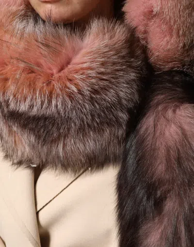 Dolce & Gabbana Frost Fox Fur Shawl In Pink