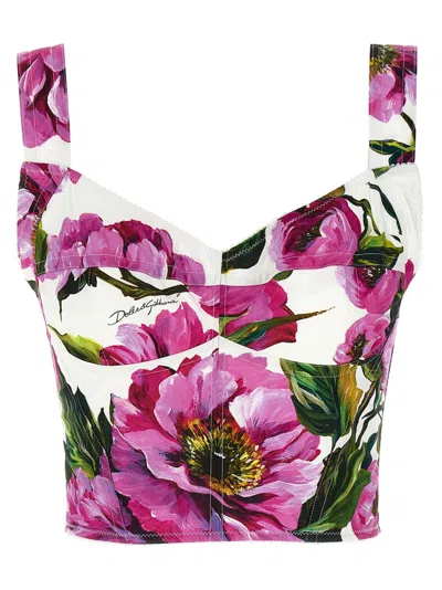 DOLCE & GABBANA MULTICOLOR BOUQUET TOP