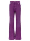 Dolce & Gabbana Flared Leg Trousers Rivet Accents In Purple