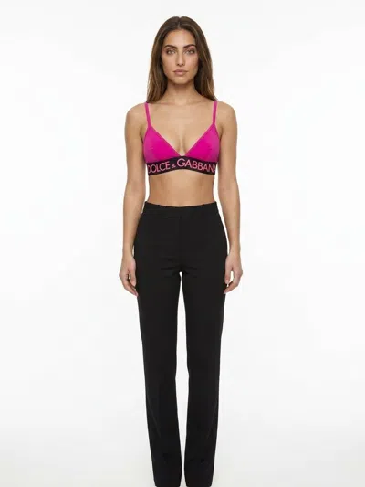Dolce & Gabbana Fuchsia Elastane Women's Bra