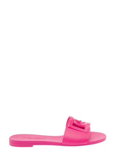 Dolce & Gabbana Slides With Logo In Pink