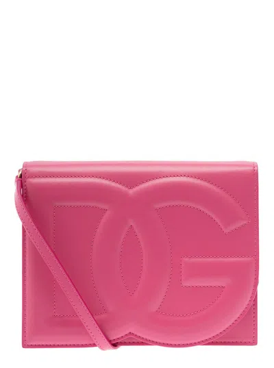 Dolce & Gabbana Logo Crossbody Bag In Fucsia