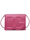 Dolce & Gabbana Dg Logo Calf Leather Crossbody Bag In Glicine