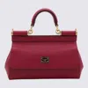Dolce & Gabbana Fuchsia Sicily Medium Leather Handbag In Red