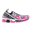 Dolce & Gabbana Pink Sorrento Crystals Low Top Sneakers Shoes