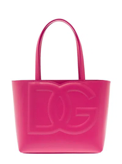DOLCE & GABBANA FUCHSIA SHOULDER BAG WITH LOGO DG