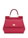 Dolce & Gabbana Fuchsia Sicily Medium Leather Handbag In Pink