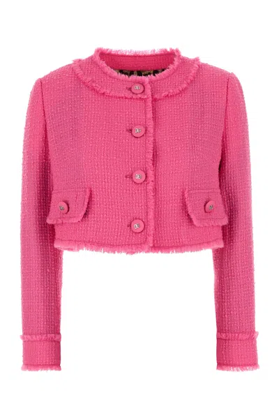 DOLCE & GABBANA GIACCA IN TWEED FUCSIA  DONNA