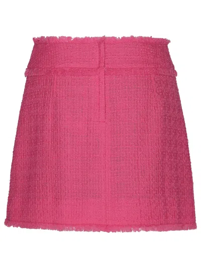 Dolce & Gabbana Fuchsia Tweed Mini Skirt In Pink