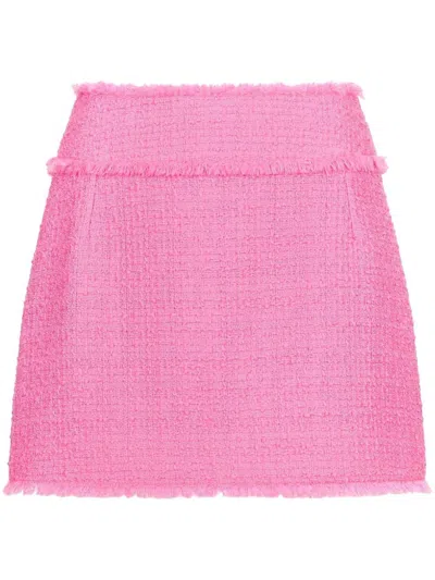 Dolce & Gabbana Fuchsia Tweed Mini Skirt In Pink
