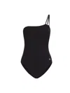 Dolce & Gabbana One-piece One-shoulder Swimsuit In Black