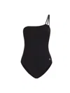 Dolce & Gabbana One-piece One-shoulder Swimsuit In Black