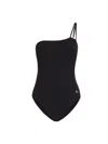 Dolce & Gabbana One-piece One-shoulder Swimsuit In Black